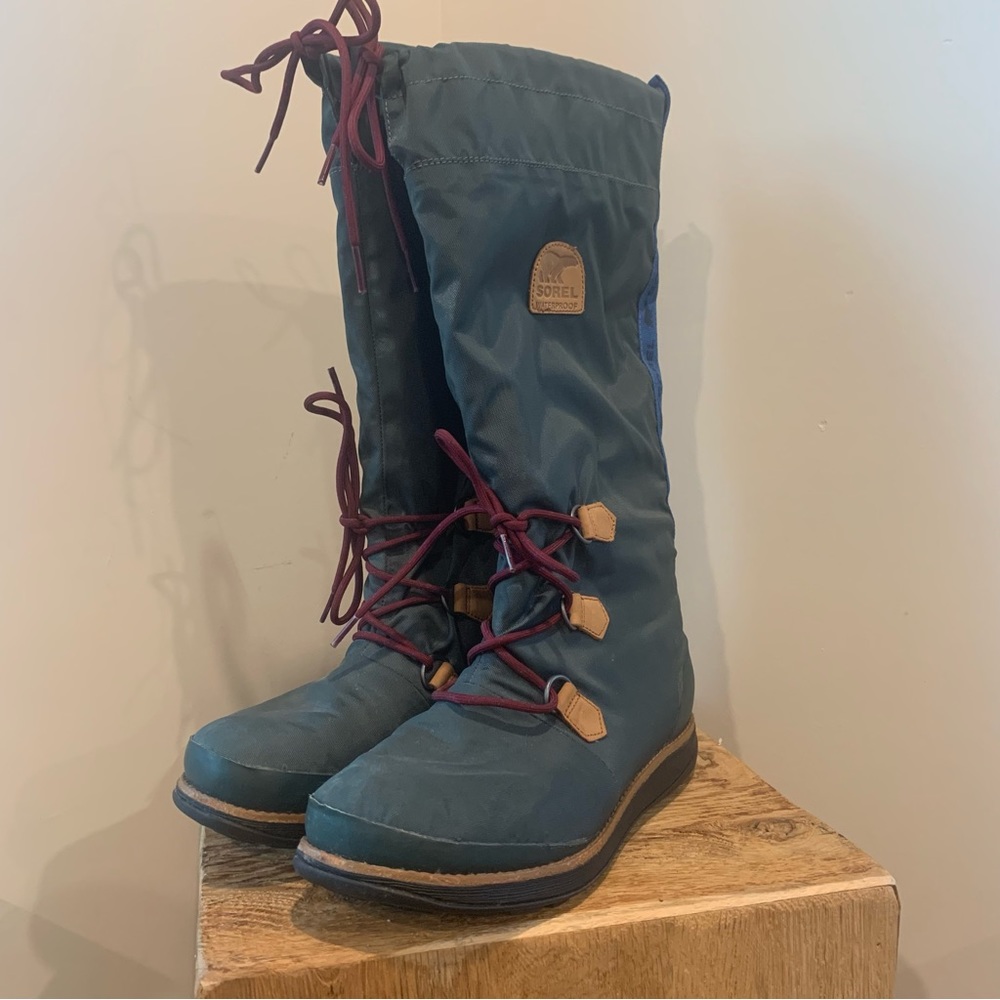 Sorel Womens Damen Retro Green BootNL1708-301 Size 8.5 Good Condition
